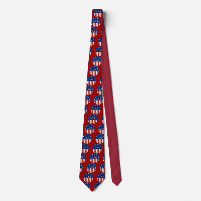 USA - American Flag and Stars in Circle Tie (Front)