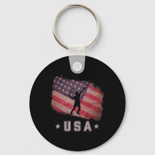 Usa American Flag Badminton Team Stars And Stripes Key Ring