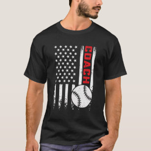 Usa American Flag Baseball Coach Patriotic 4Th Of T-Shirt