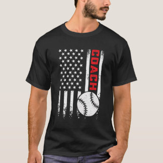 Usa American Flag Baseball Coach Patriotic 4Th Of T-Shirt