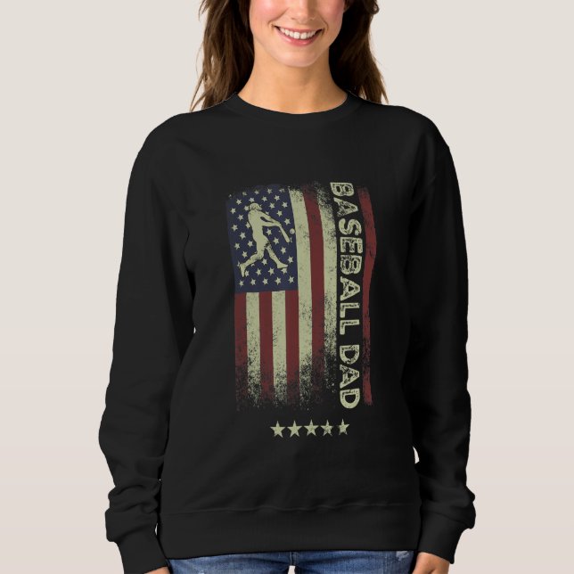USA American Flag  Baseball Dad 1 Sweatshirt (Front)