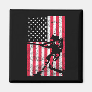 Usa American Flag Baseball Red White Blue 4th Of J Magnet