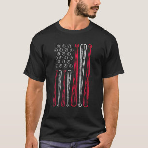 USA American Flag Baseball Red White Blue 4th Of J T-Shirt