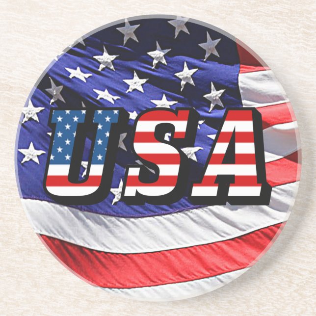USA - American Flag Beverage Coaster (Front)