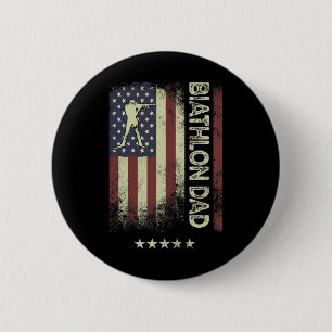 Usa American Flag - Biathlon Dad 6 Cm Round Badge