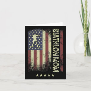 Usa American Flag - Biathlon Mum 1 Card