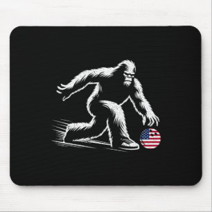 Usa American Flag Bigfoot Bowling Bowler Mouse Pad