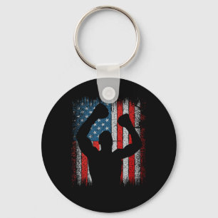 Usa American Flag Boxing Kickboxing Patriotic 4th  Key Ring
