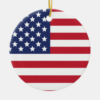USA American Flag Ceramic Ornament