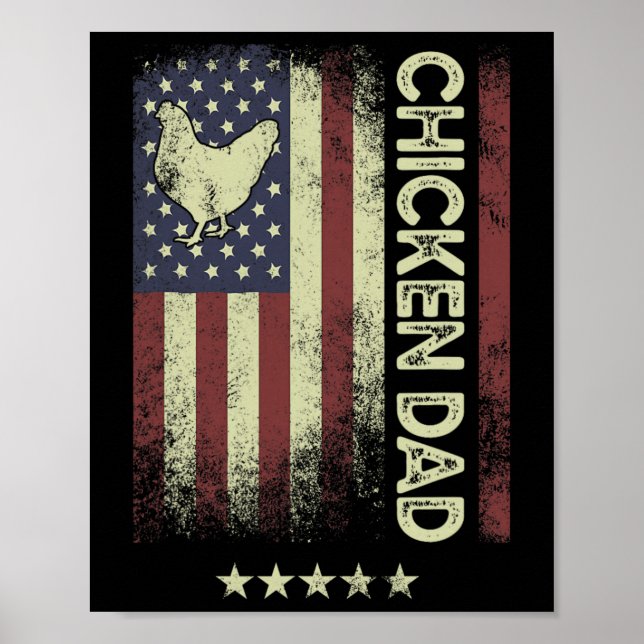 Usa American Flag - Chicken Dad  Poster (Front)