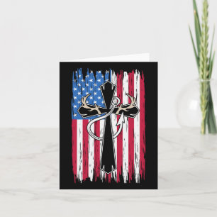 Usa American Flag Christian Hunting Fishing Lover Card