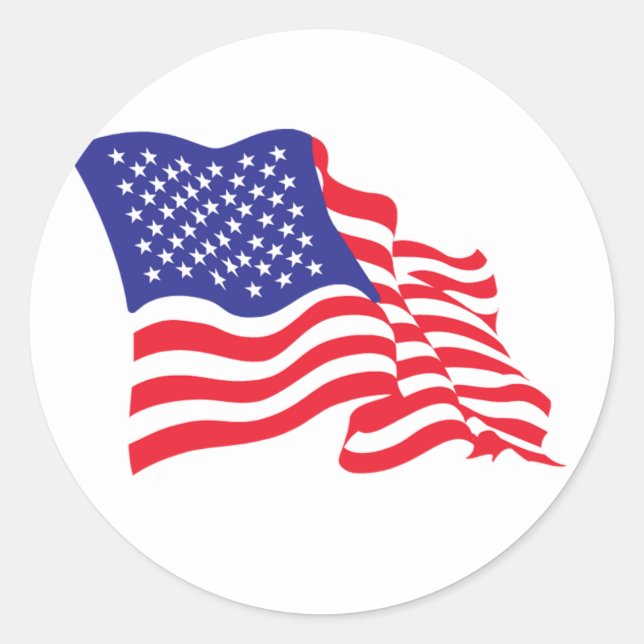 USA/American Flag Classic Round Sticker (Front)
