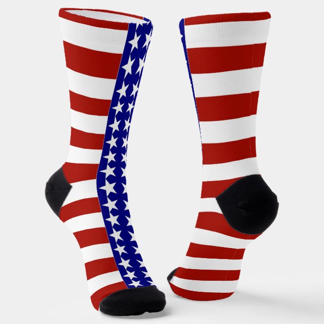USA American Flag Colours Patriotic Socks (Angled)
