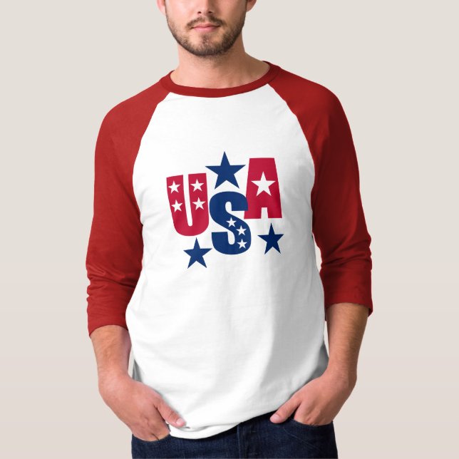 USA American Flag Colours T-Shirt (Front)