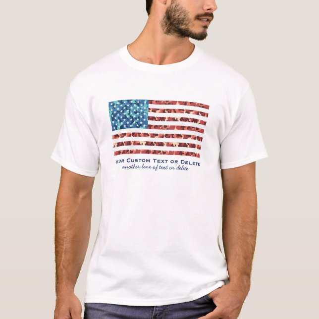 USA American Flag Cool Camouflage Patriotic Custom T-Shirt (Front)