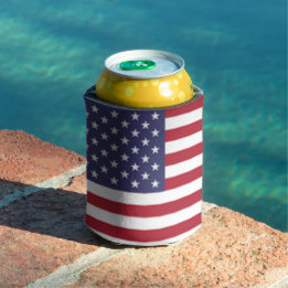 USA American Flag, Custom Personalised Beer Can Cooler