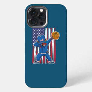 USA American Flag Dabbing Baseball Player 4th Of iPhone 13 Pro Max Case