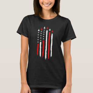 Usa American Flag Fighter Jet Aeroplane 4th Of Jul T-Shirt