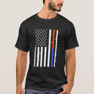 USA American Flag Firefighter Thin Red Blue Line P T-Shirt