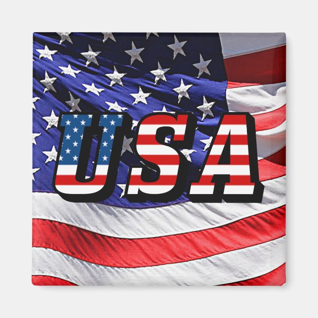 USA - American Flag Fridge Magnet (Front)