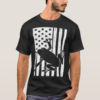 USA American Flag Frog Theme Idea For Animal Lover T-Shirt