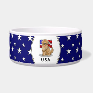 USA American Flag Golden Retriever Dog