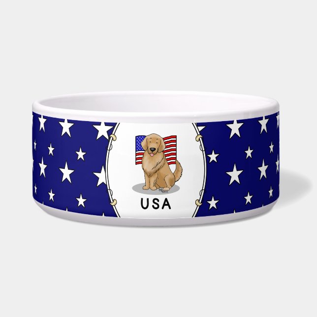 USA American Flag Golden Retriever Dog (Front)