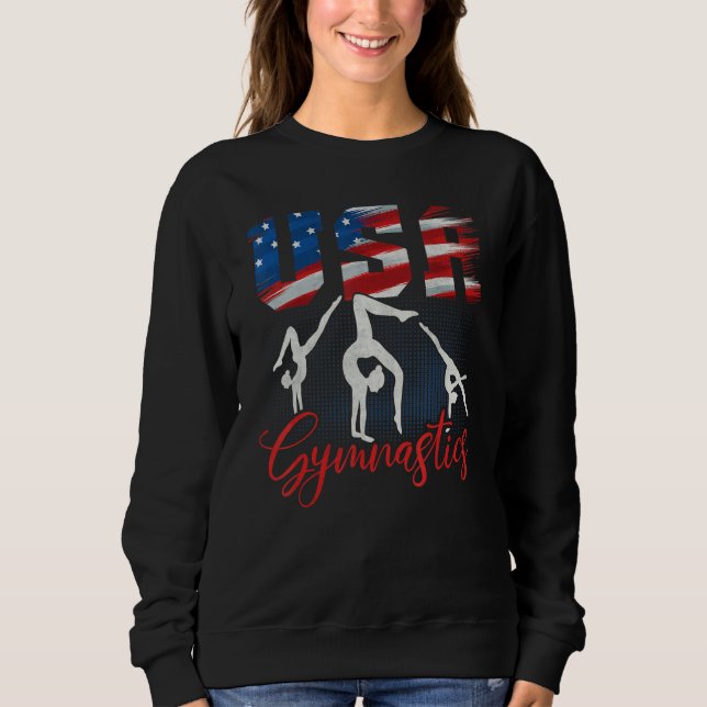 USA American Flag Gymnastics Tee Gymnast 4th of Ju (Front)