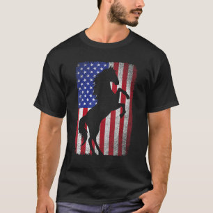 Usa American Flag Horse Usa Patriotic 4th Of Jul T-Shirt
