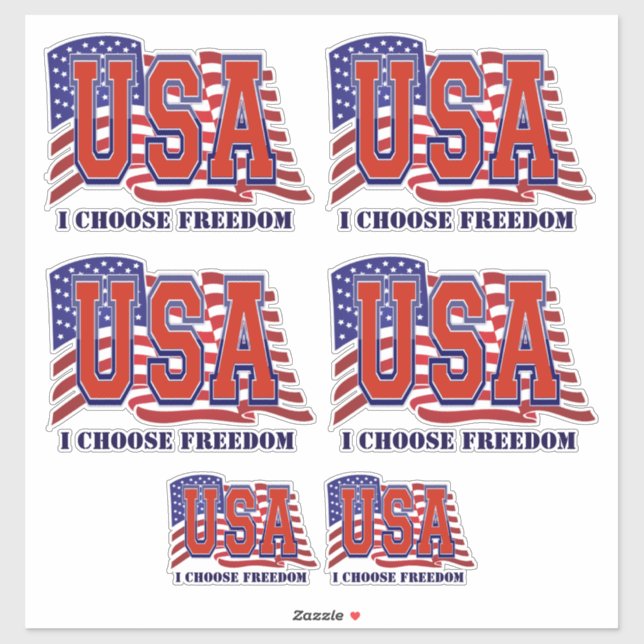 USA American flag I Choose Freedom Patriotic (Sheet)