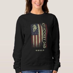 USA American Flag Ice Hockey Dad 2 Sweatshirt
