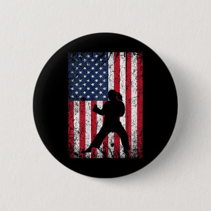 Usa American Flag Karate 4th Of July Patriotic Gir 6 Cm Round Badge