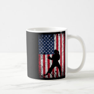 Usa American Flag Karate 4th Of July Patriotic Gir Coffee Mug
