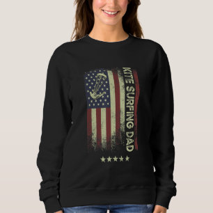 USA American Flag  Kite Surfing Dad 1 Sweatshirt