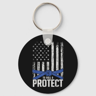 USA American Flag lice Jiu Jitsu Brazilian BJJ Key Ring