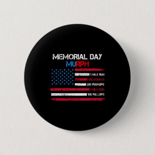 Usa american flag memorial day murph 2023 veteran  6 cm round badge