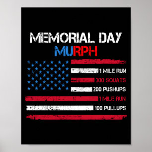 Usa american flag memorial day murph 2023 veteran poster