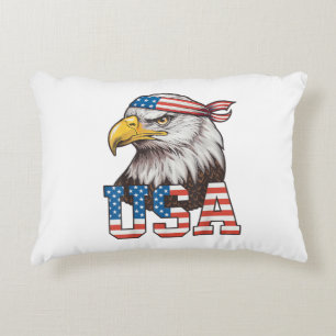 USA American Flag Men Women Kids Bald Eagle Patrio Decorative Cushion
