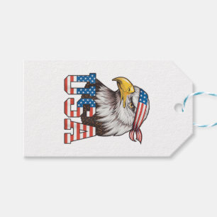 USA American Flag Men Women Kids Bald Eagle Patrio Gift Tags