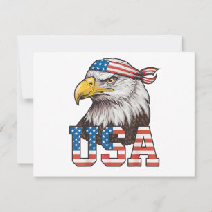 USA American Flag Men Women Kids Bald Eagle Patrio Holiday Card