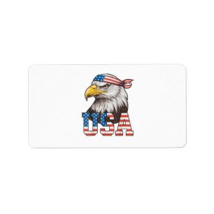 USA American Flag Men Women Kids Bald Eagle Patrio Label
