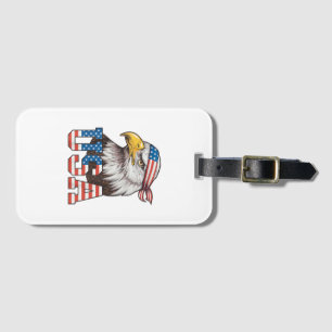USA American Flag Men Women Kids Bald Eagle Patrio Luggage Tag
