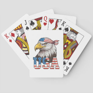 USA American Flag Men Women Kids Bald Eagle Patrio Playing Cards