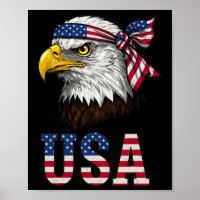 Usa American Flag Men Women Kids Bald Eagle Patrio