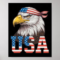 Usa American Flag Men Women Kids Bald Eagle Patrio