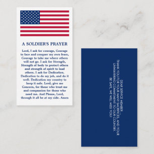 USA American Flag Military A Soldier's Prayer Business Card