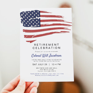 USA American Flag Military Police Retirement Invitation