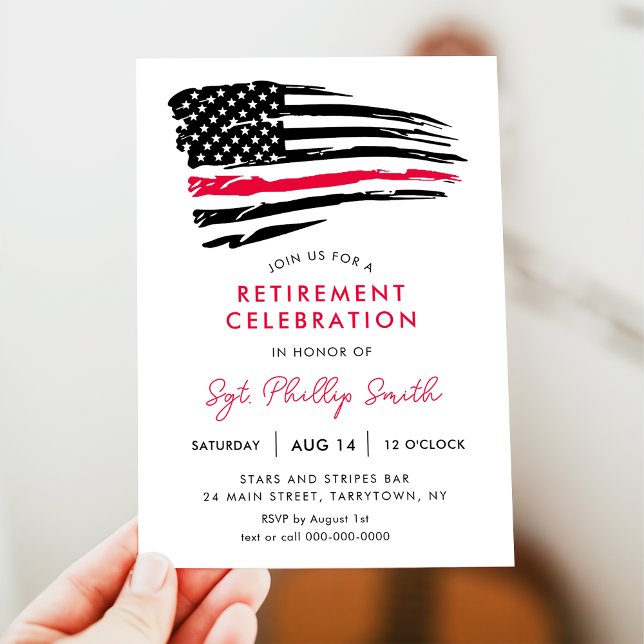 USA American Flag Military Police Retirement Invitation (Creator Uploaded)