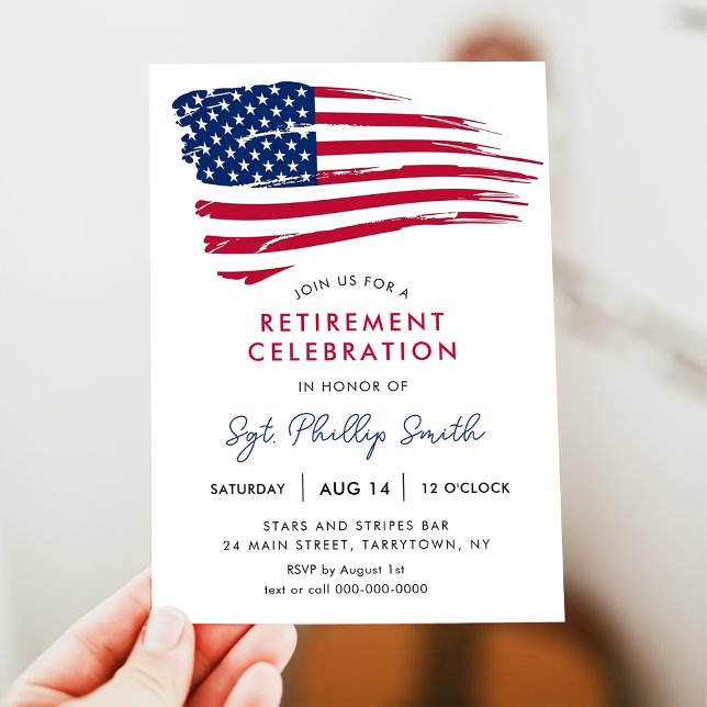 USA American Flag Military Police Retirement Invitation (Creator Uploaded)