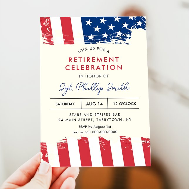 USA American Flag Military Police Retirement Party Invitation (Creator Uploaded)